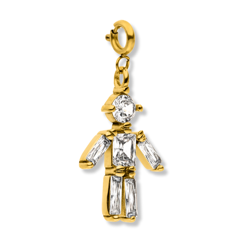 Pave Robot Charm 14K Vergoldet