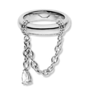Pave Teardrop Chained Ring 14K Vergoldet