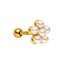 Pearl Flower Ear Piercing 18K Gold Plated