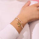 Pearl Beads Ribbon Armband 14K Vergoldet