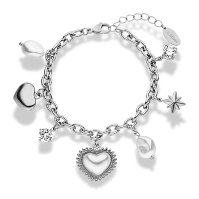 Pearl Elegance Charm Armband 14K Vergoldet