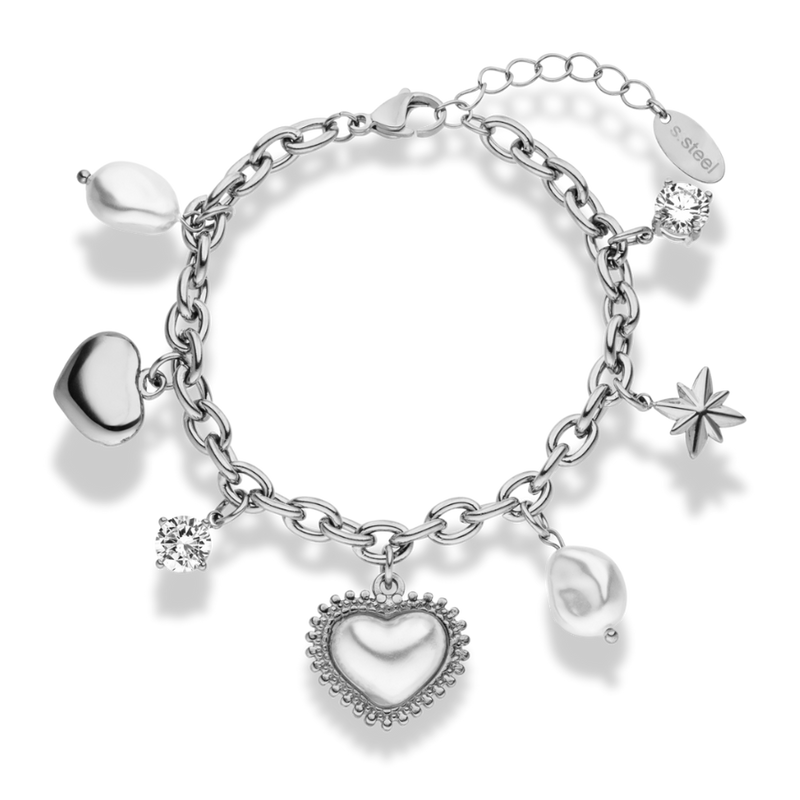 Pearl Elegance Charm Armband 14K Vergoldet