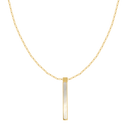 Mother of Pearl Engraved Necklace 14K Gold Plated