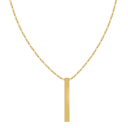 Mother of Pearl Engraved Necklace 14K Gold Plated