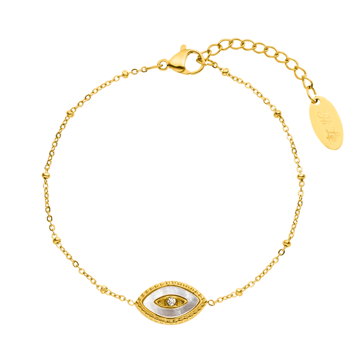 Mother of Pearl Vibes Eye Bracelet 18K Gold Plated