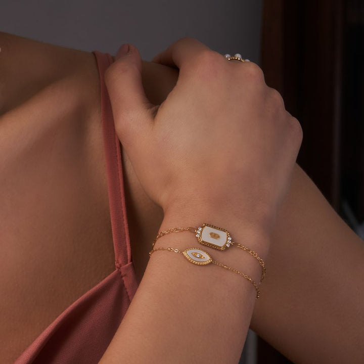 Perlmutt Vibes Victoria Armband 18K Vergoldet