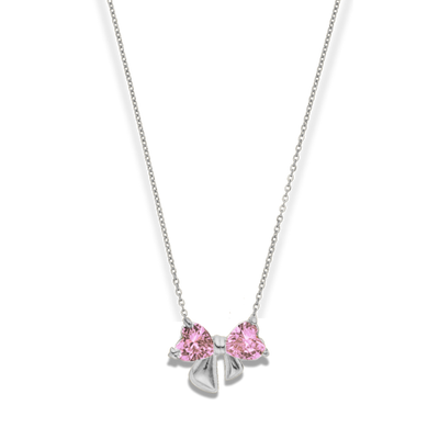 Pink Elegance Ribbon Kette 14K Vergoldet