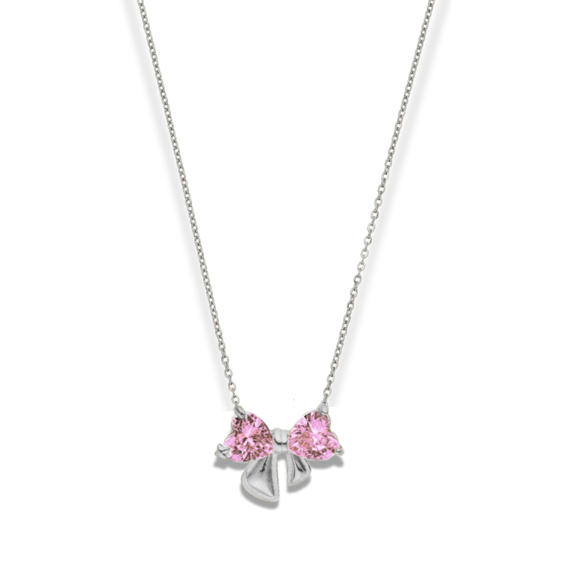 Pink Elegance Ribbon Kette 14K Vergoldet