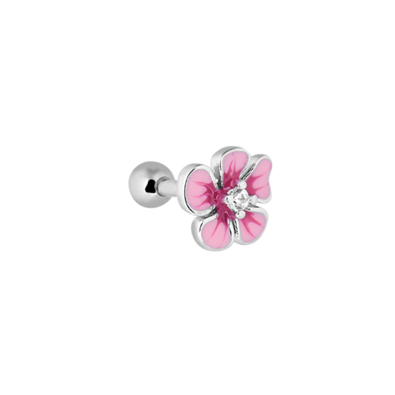 Pink Flower Ohr Piercing