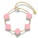 Pink Lucky Leaf Pink Abbaddon Bracelet 14K Gold Plated