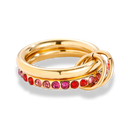 Pink Red Infinity Flow Ring 14K Vergoldet