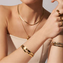 Deluxe Timeless Stone Bangle 18K Gold Plated