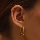 Popular Melty Square Ohrstecker 14K Vergoldet