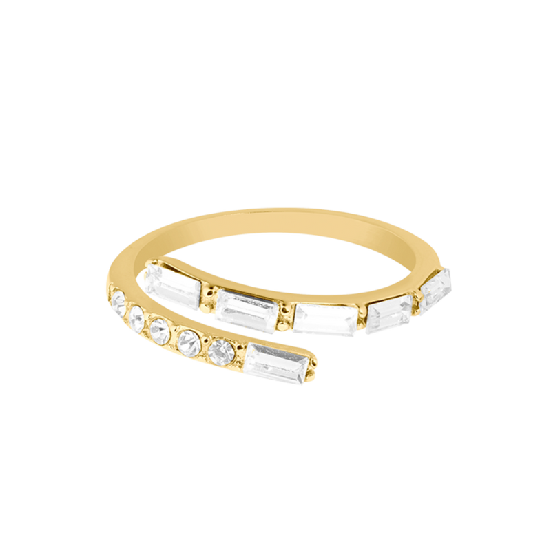 Precious Baguette Around Ring 14K Gold Plated