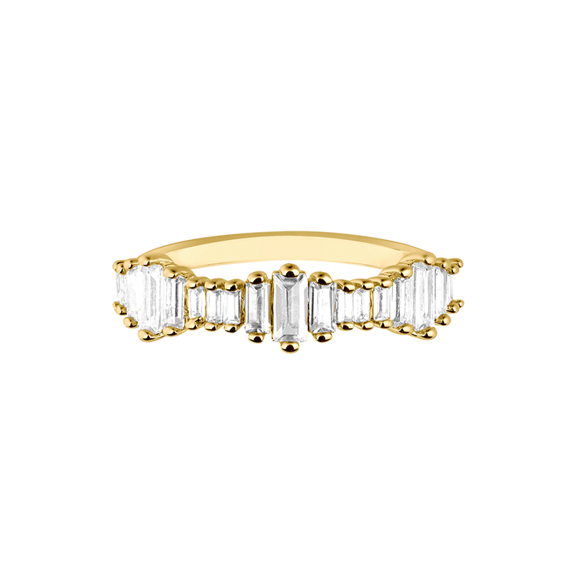 Precious Baguette Ring 18K Vergoldet