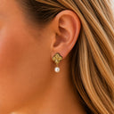 Precious Golden Lucky Leaf Pearl Ohrstecker 14K Vergoldet