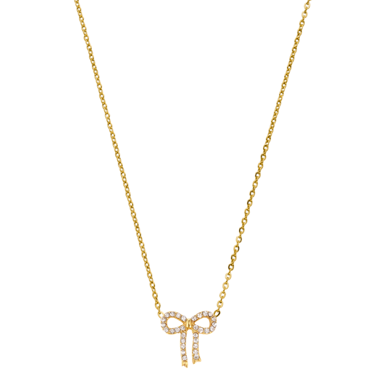 Precious Ribbon Necklace 14K Gold Plated