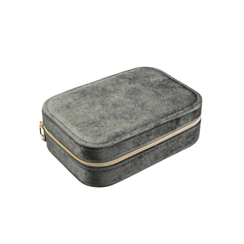 Premium Schmuck Box - Grey Velvet