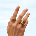 Quadruple Twisted Infinity Flow Ring 18K Gold Plated