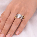 Bague Infinity Flow à quatre pierres plaquée or 18 carats