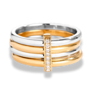 Quadruple Pave Infinity Flow Ring 14K Vergoldet