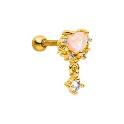Rose Opal Ohr Piercing 18K Vergoldet