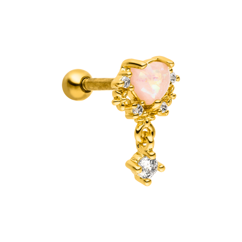 Rose Opal Ohr Piercing 18K Vergoldet