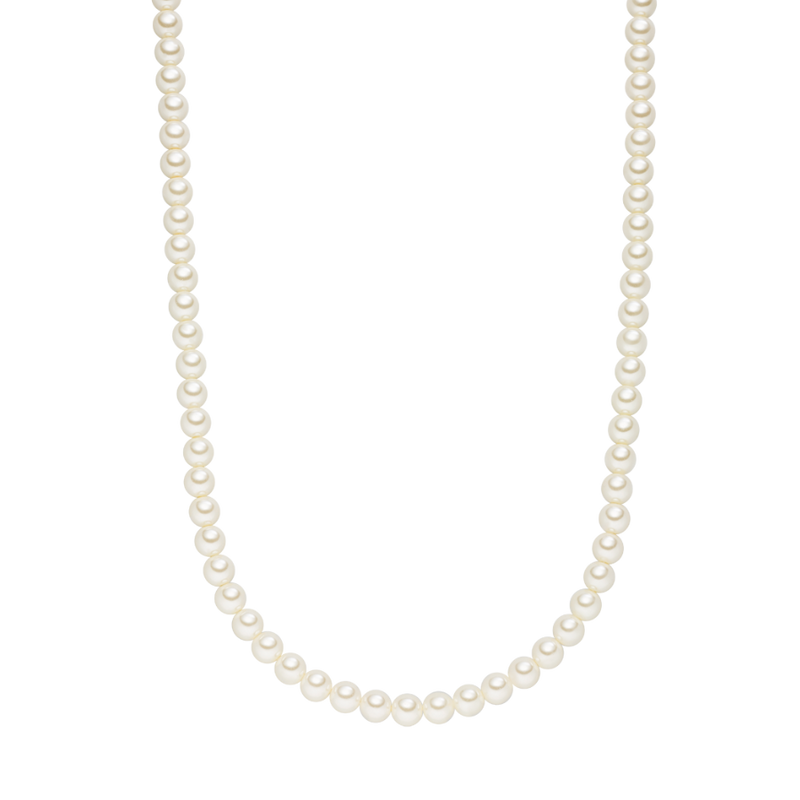 Round Pearl Necklace Silver