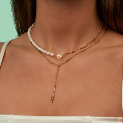 HL Signature Pearl Necklace 14K Gold Plated