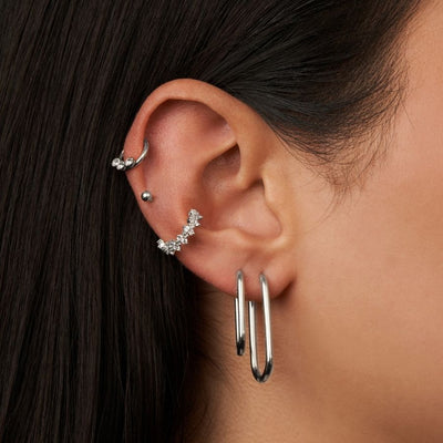 Boucles d'oreilles carrées en acier inoxydable 