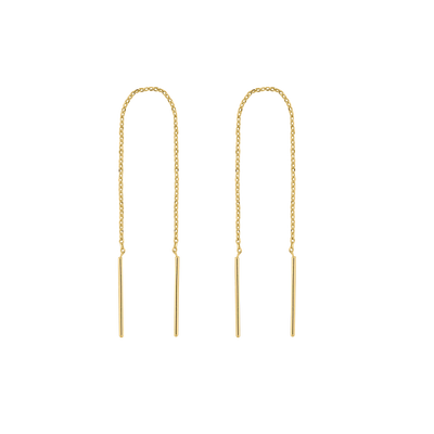 Boucles d'oreilles pendantes simples plaquées or 14 carats