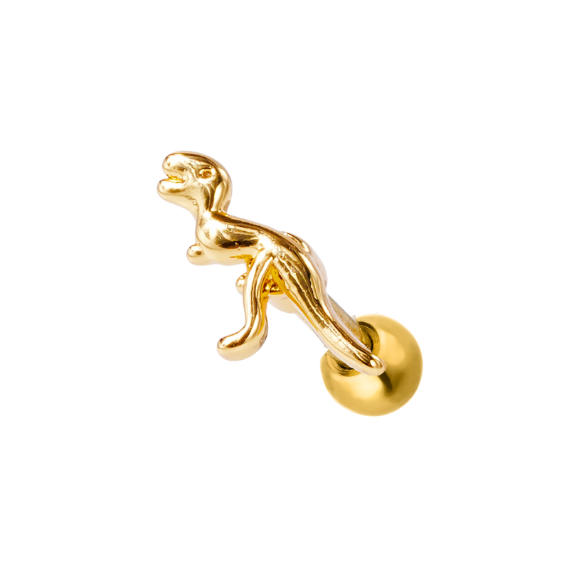 Simple Dinosaur Ear Piercing 18K Gold Plated