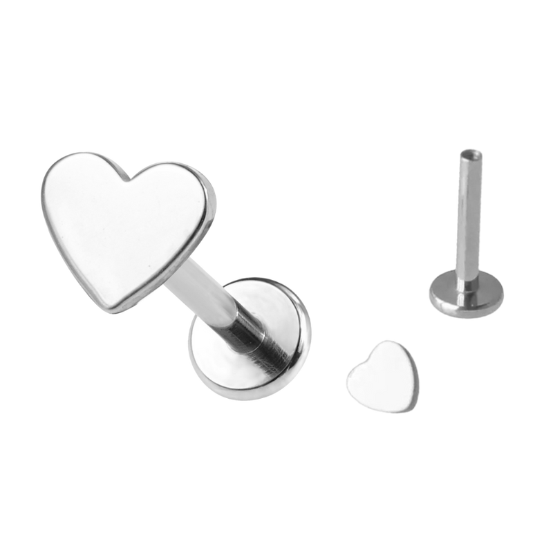 Simple Heart Labret Piericng - Titan