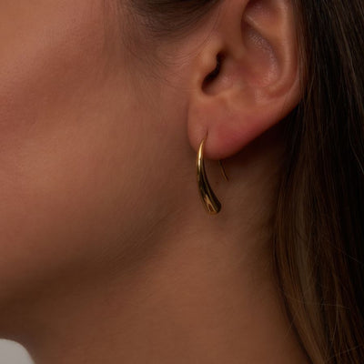 Boucles d'oreilles pendantes simples et populaires plaquées or 18 carats
