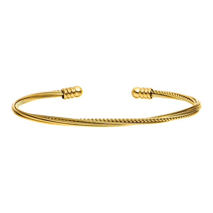 Simple Twist Bangle 18K Gold Plated