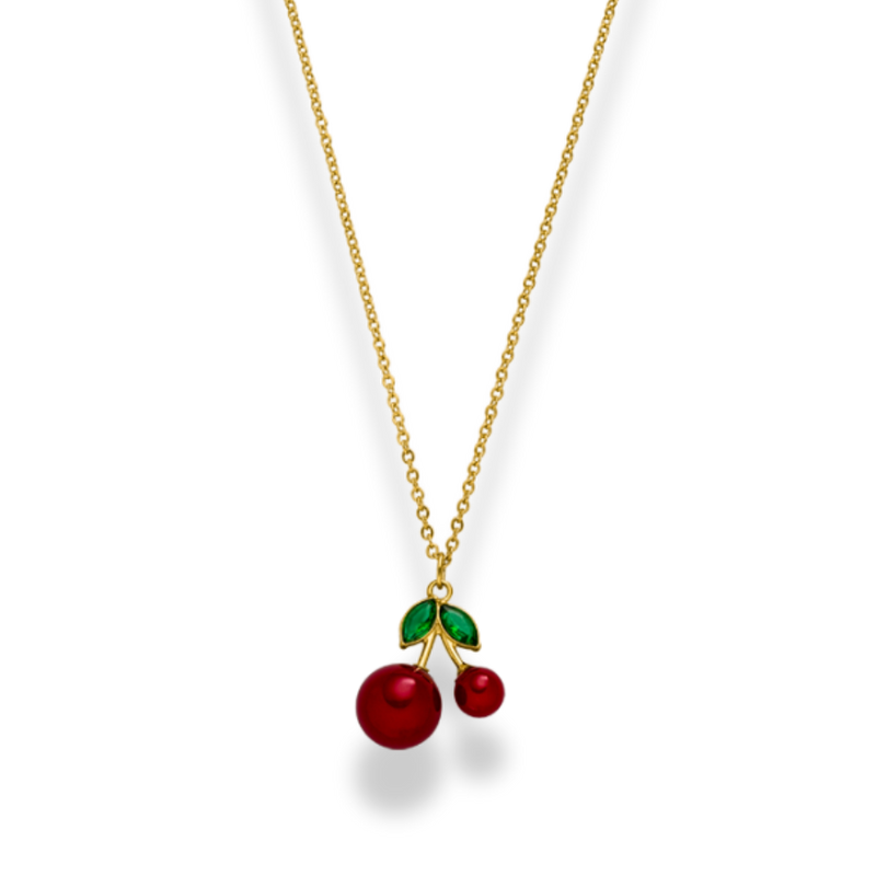 Simple Cherry Necklace 14K Gold Plated