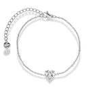 Simple Crystal Heart Bracelet 14K Gold Plated