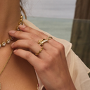 Simple Lucky Leaf Ring 14K Vergoldet