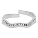 Simple Pave Wave Ring 14K Vergoldet