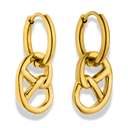 Simple Pretzel Huggie Hoop Ohrringe 14K Vergoldet