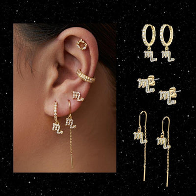 Scorpion - Boucles d'oreilles pendantes du zodiaque