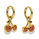 Sparkling Cherry Huggie Ohrringe 14K Vergoldet