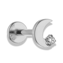 Sparkling Crescent Labret Piercing – Titan