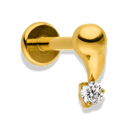 Sparkling Golden Drop Labret Piercing – Titan