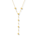 Spring Butterfly & Flower Y-Kette 14K Vergoldet