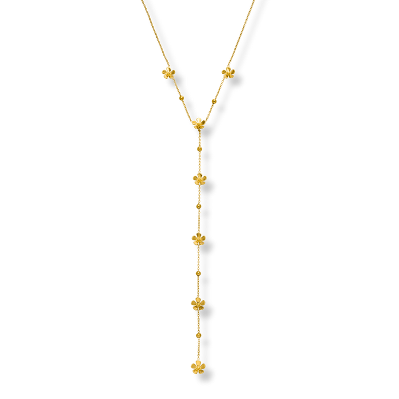 Spring Flower Y Kette 14K vergoldet