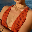 Spring Flower Y Kette 14K vergoldet