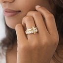 Square Pave Infinity Flow Ring 14K Vergoldet