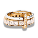 Square Pave Infinity Flow Ring 14K Vergoldet