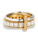 Square Pave Infinity Flow Ring 14K Vergoldet